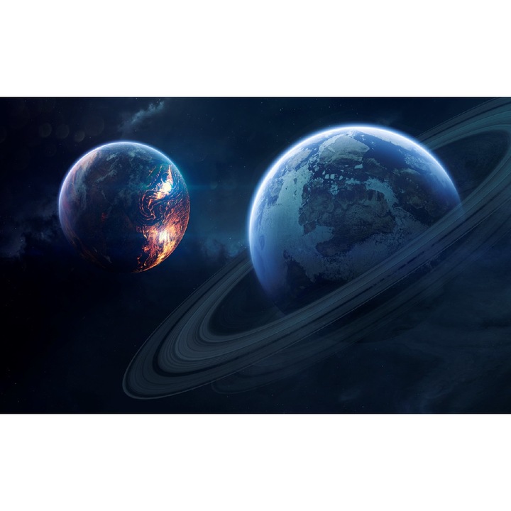 Fototapet de perete autoadeziv si lavabil Impact intre planete, 220 x 135 cm