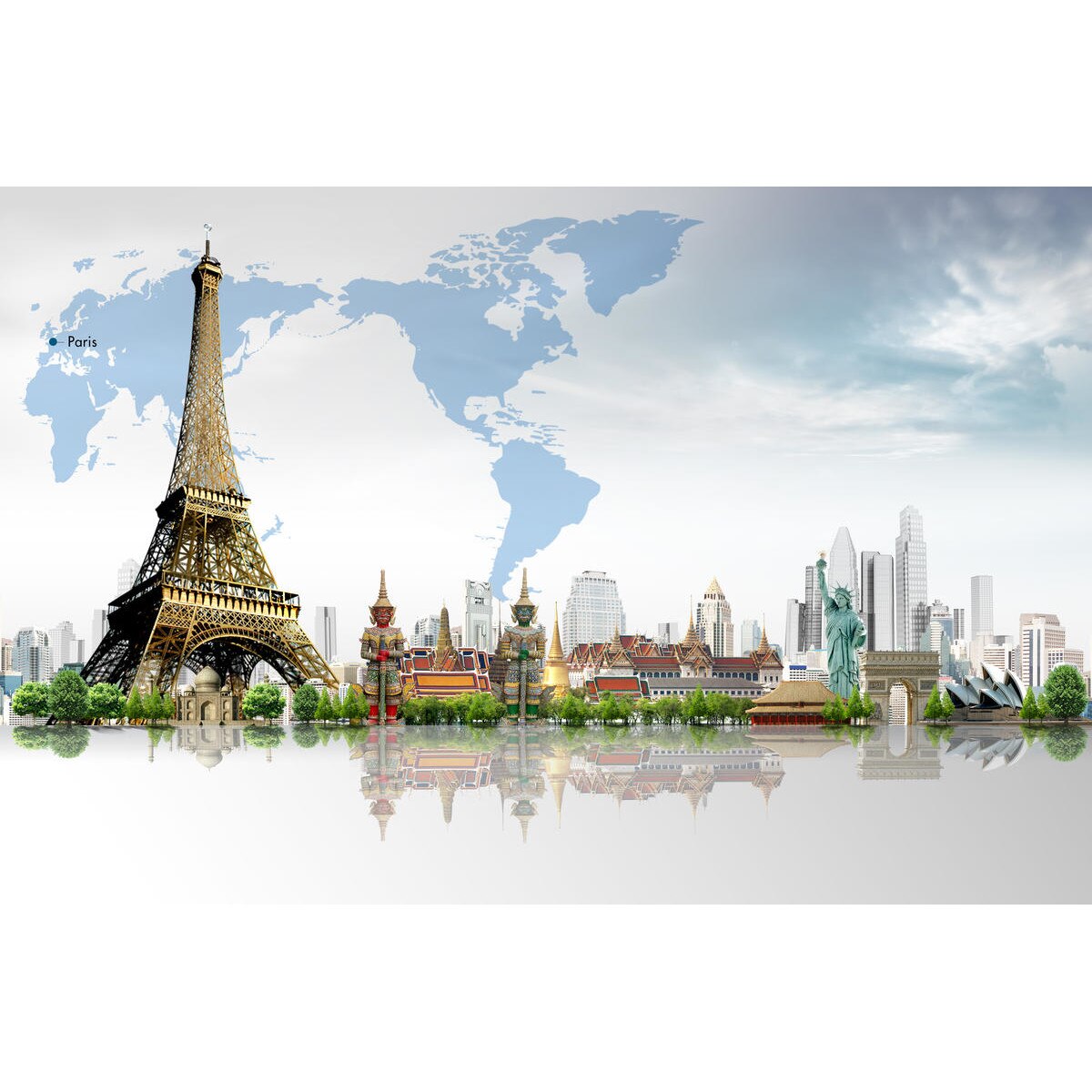 Tablou canvas Monumente - Turn Eiffel, 90 x 60 cm