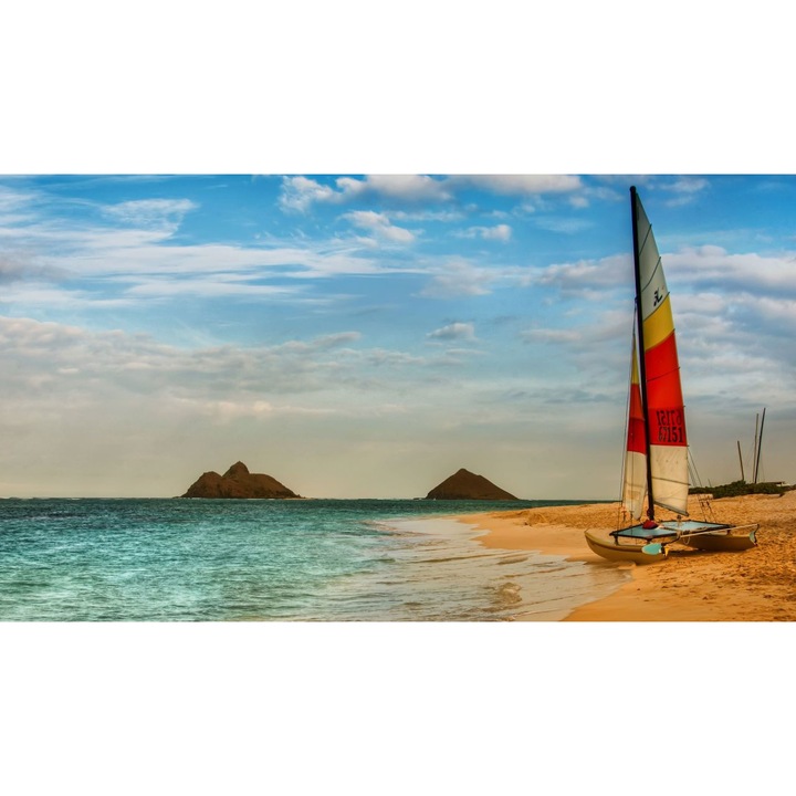 Fototapet Catamaran pe plaja, 350 x 200 cm