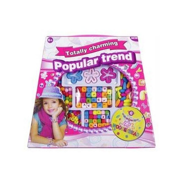 Set de margele cu litere pentru bijuterii, Mts, Plastic, 6+, Multicolor