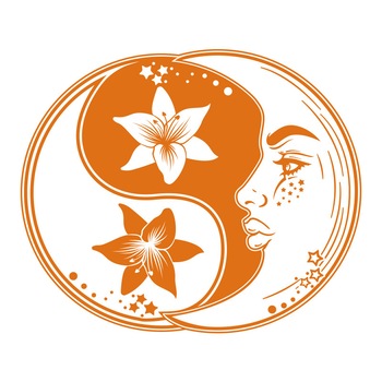 Sticker Decorativ - SMAER - Yin Yang - Moon&Lotus- 120cm x 100cm - Portocaliu Sticker Decorativ - SMAER - Yin Yang - Moon&Lotus- 120cm x 100cm - Portocaliu