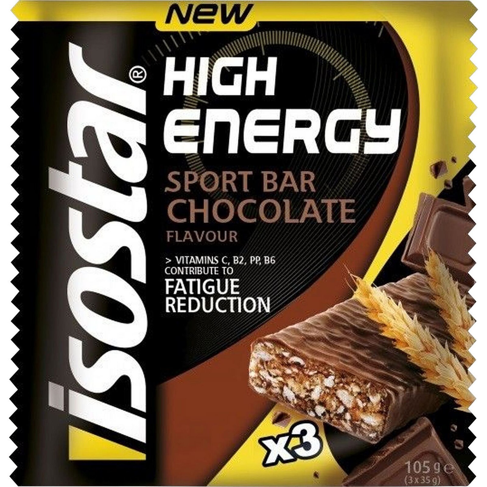 Baton energizant 3x35 gr Isostar TRIPACK High energy bar,invelit in ciocolata