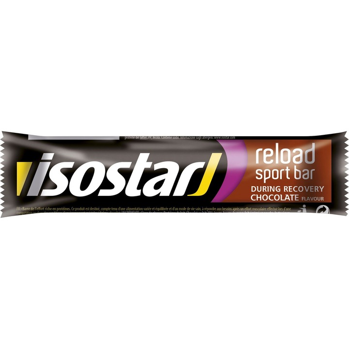 Baton energizant 40 gr Isostar Reload Energy, cu aroma de ciocolata