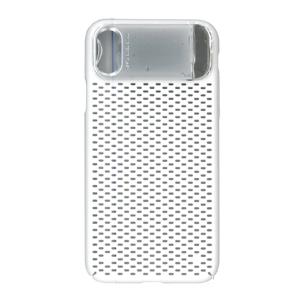 Husa de protectie spate, EuroCell Air, cu perforatii si clips metalic pentru iPhone X, alb