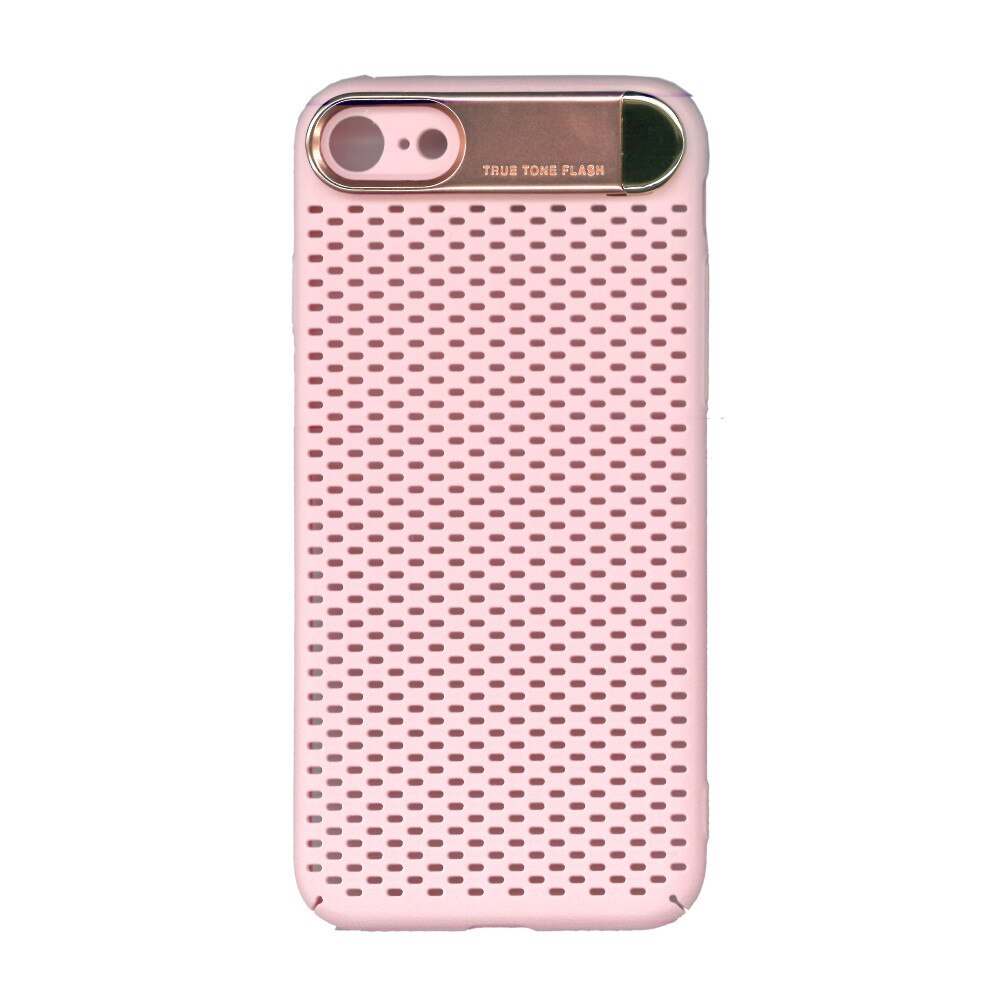 Husa de protectie spate, EuroCell Air, cu perforatii si clips metalic pentru iPhone 8, roz