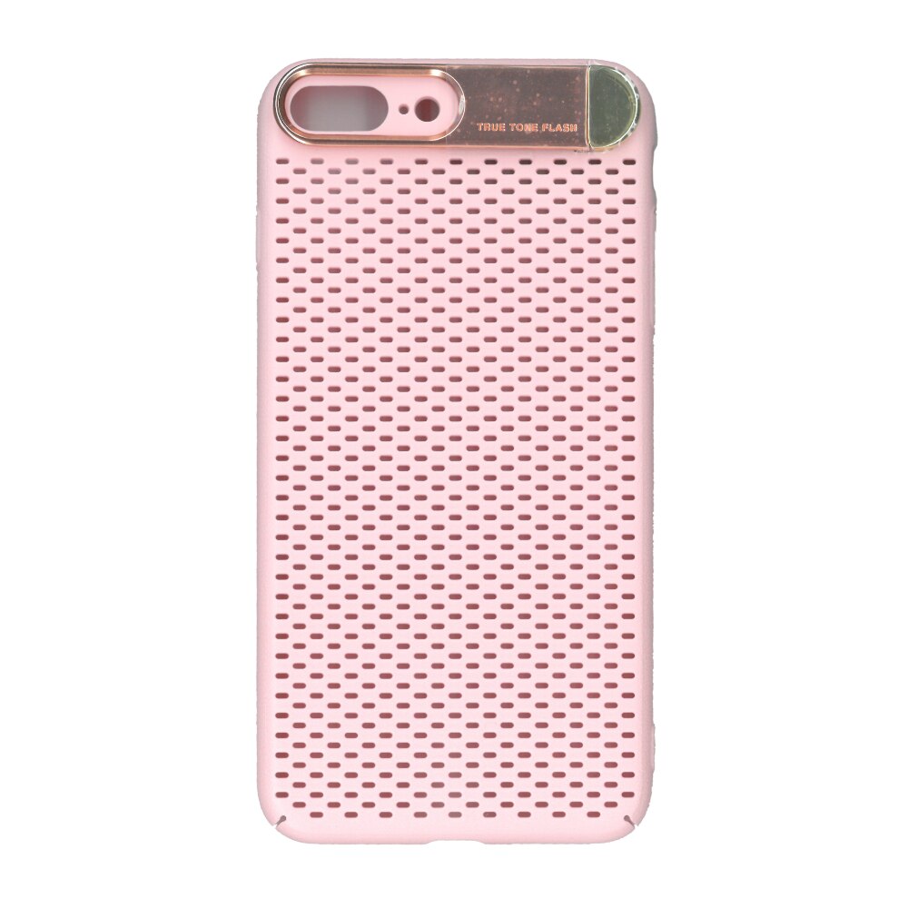 Husa de protectie spate, EuroCell Air, cu perforatii si clips metalic pentru iPhone 8 Plus, roz