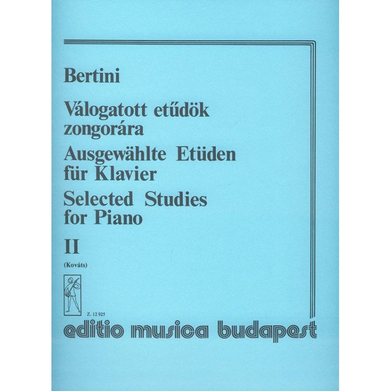 Bertini, Henri: Selected Studies for Piano 2 Studies for Intermediate and Advanced Level