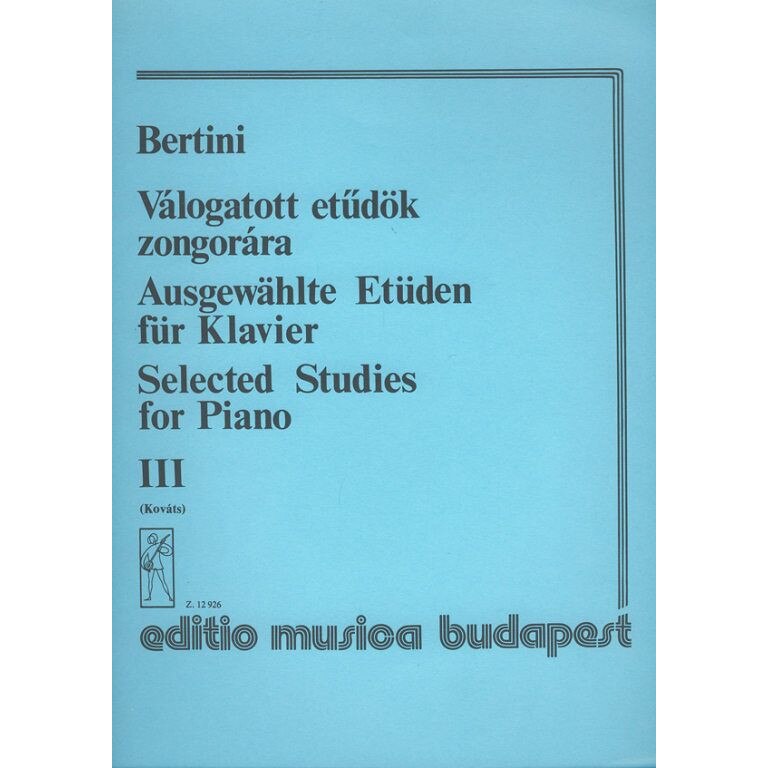 Bertini, Henri: Selected Studies for Piano 3 Virtuosic Studies