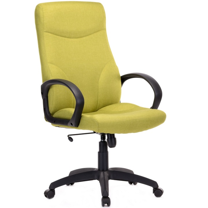 QMOBILI STILO Zöld ügyvezető szék, szövet, hintamechanika, PP karfa, PP csillagláb