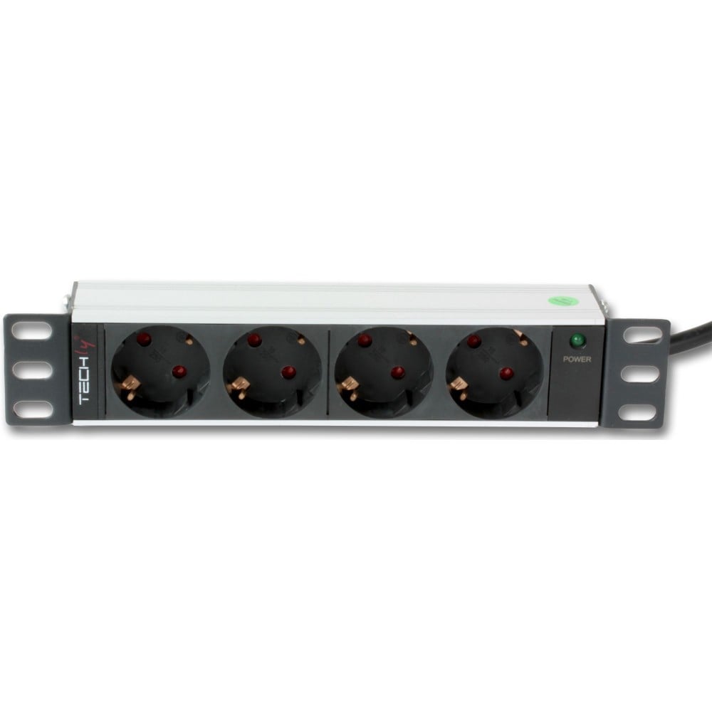 De Bara Rack Bara alimentare PDU rack 19'', 4 prize Schuko, siguranta 16A, 3500W ...