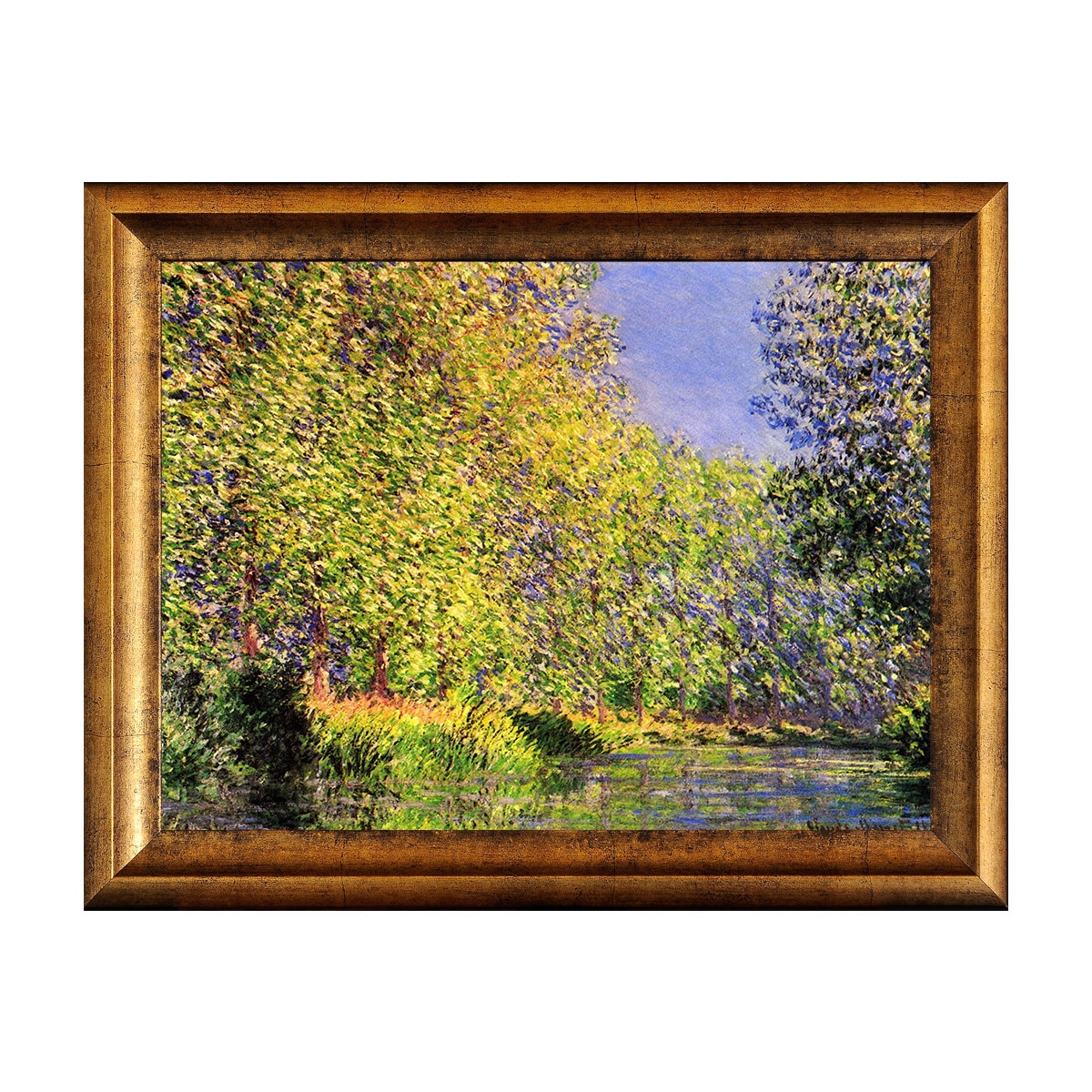 Tablou Inramat - Monet, A bend of the Epte, Giverny, Rama Auriu, 30 x 40 cm