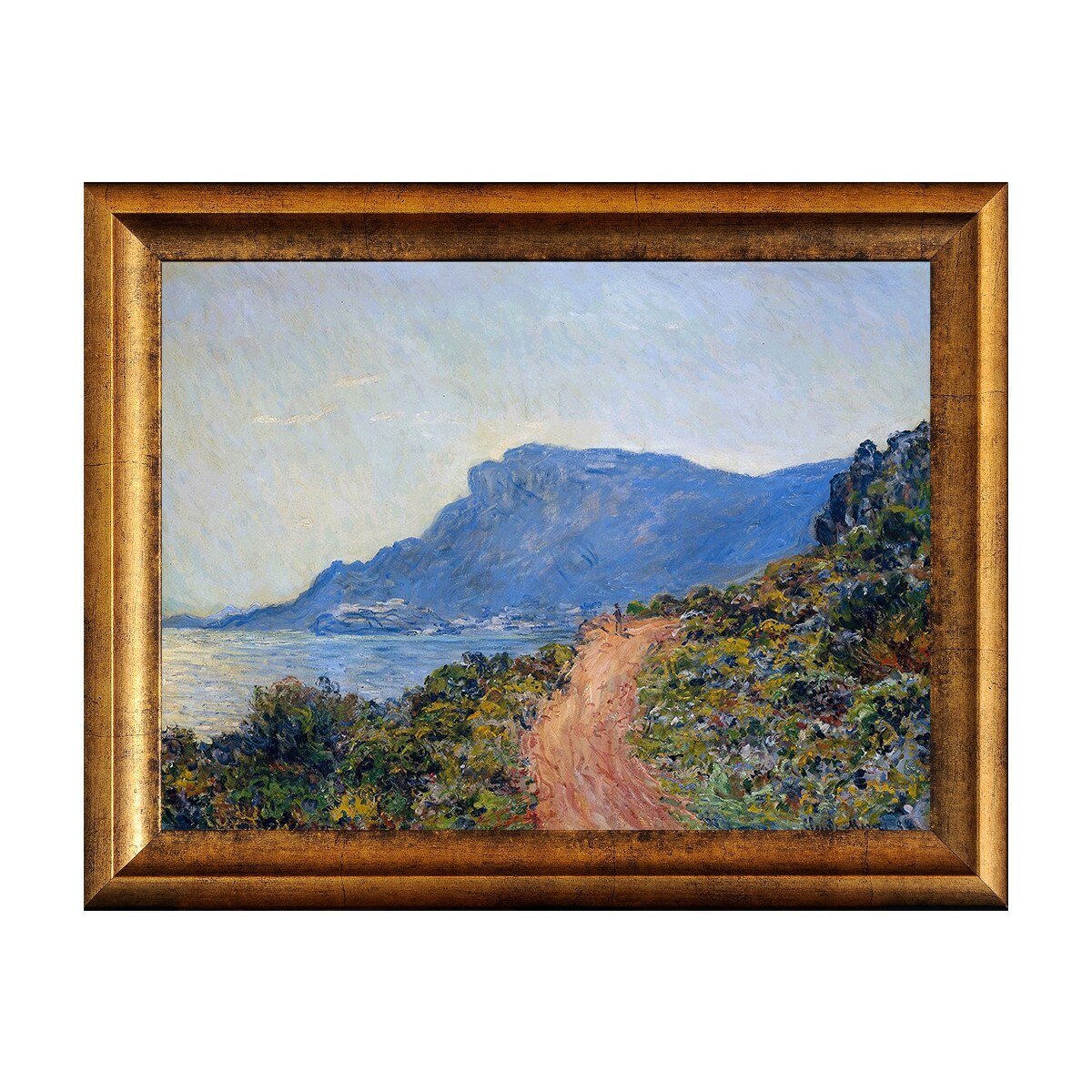 Tablou Inramat - Monet, A coastal view with a bay, Rama Auriu, 30 x 40 cm