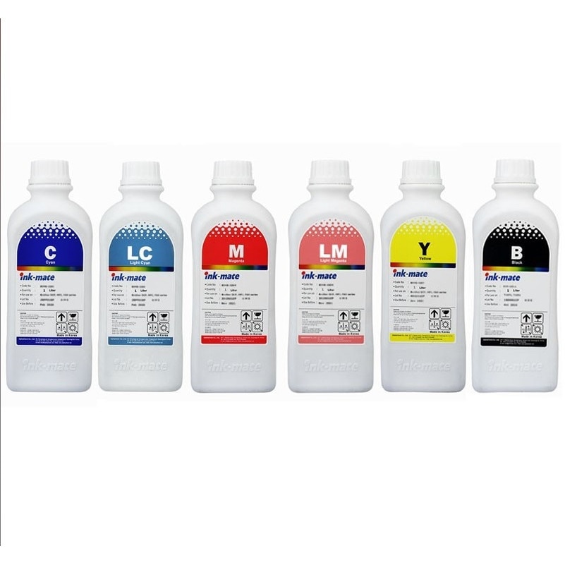Pachet flacon refill cerneala negru,cyan,magenta,galben,cyan deschis,magenta deschis Epson 1 litru,Ink-Mate T6731,T6732,T6733,T6734,T6735,T6736