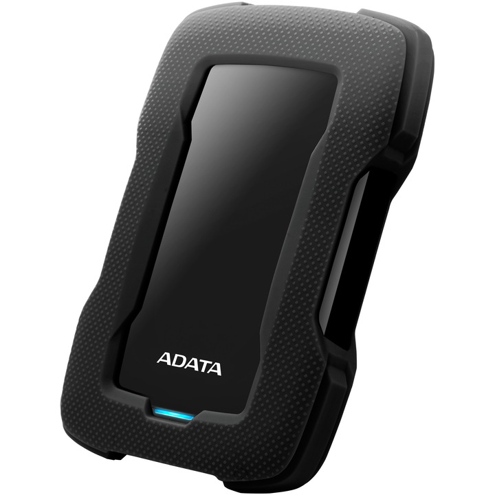 Външен хард диск ADATA Durable HD330 4TB, Shock Sensor, 2.5", USB 3.2, Черен