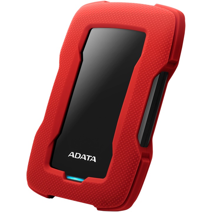 Външен хард диск ADATA Durable HD330 2TB, Shock Sensor, 2.5", USB 3.2, Червен