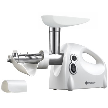 Masina de tocat Rohnson R503, 1500W, functie reverse, Accesoriu rosii/carnati, Alb Masina de tocat Rohnson R503, 1500W, functie reverse, Accesoriu rosii/carnati, Alb