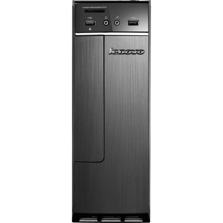 Sistem Desktop PC Lenovo IdeaCentre H30-05 cu procesor AMD Dual-Core E1-6010 1.35GHz, 2GB, 500GB, DVD-RW, AMD Radeon™ R2, Free DOS, Black, Mouse + Tastatura
