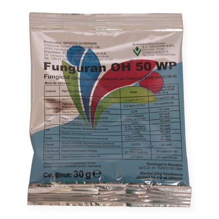 30gr fungicid 50wp vanata piatra sulfat cupru compara