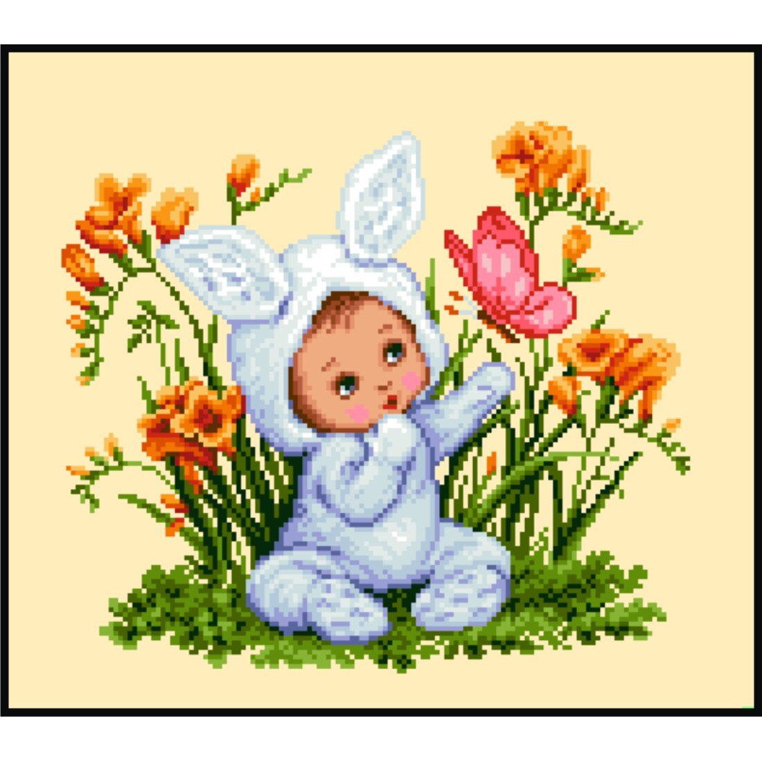 Kit goblen cu diagrama alb-negru - Poveste in tara freziilor, panza Zweigart, 5.4 puncte/cm