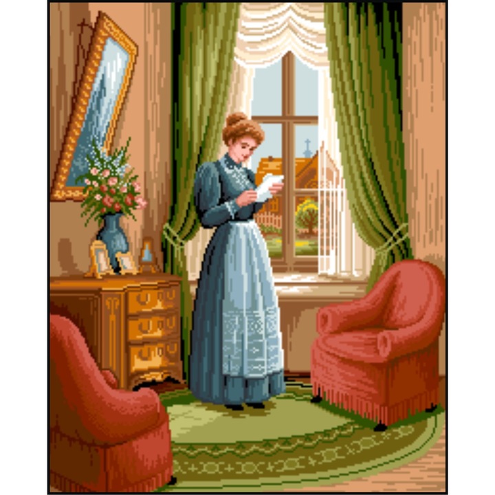 Scrisoarea - kit goblen cu panza imprimata