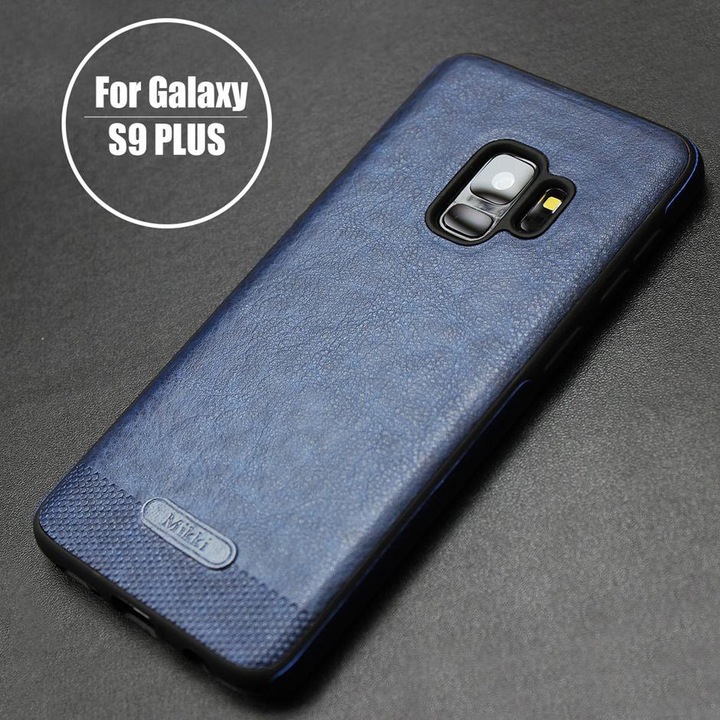 Husa pentru Samsung Galaxy S9 Plus, Leather, Dark Blue