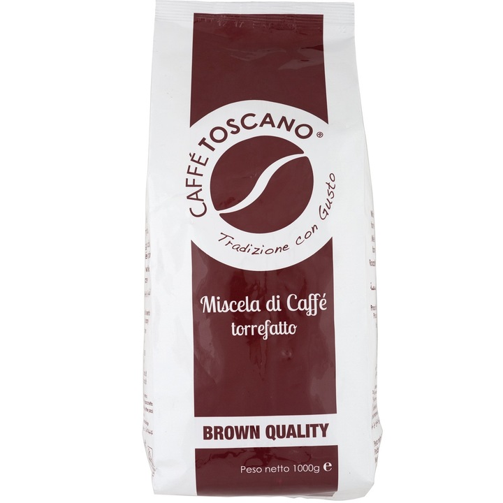 Кафе на зърна Caffe' Toscano, Brown Quality, 1 kg, 50 % Арабика 50 % Робуста