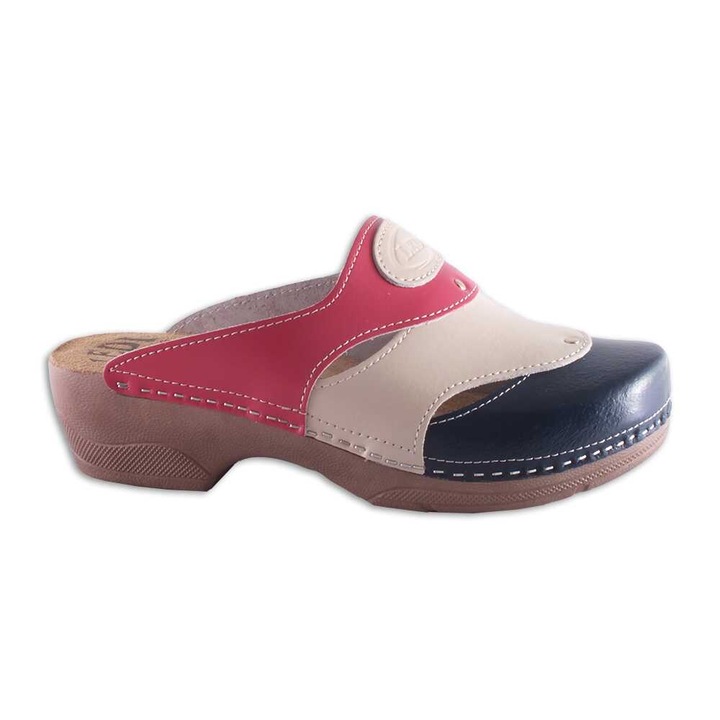 Saboti medicali dama din piele naturala Ledi cu brant anatomic cu gel si brant din piele naturala P5