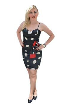 Rochie feminina ,fermecatoare din saten,D&J Exclusive, Negru-Alb Rochie feminina ,fermecatoare din saten,D&J Exclusive, Negru-Alb