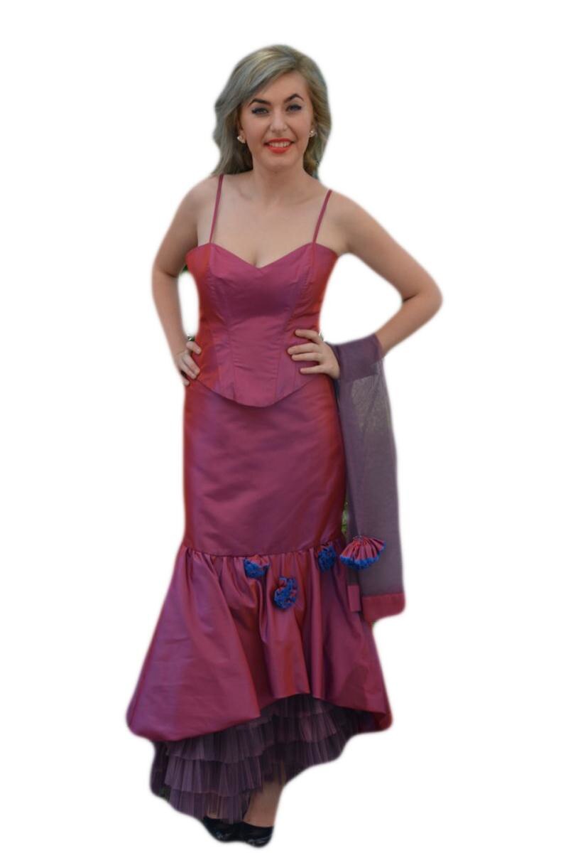 Rochie rafinata, saten , scurta,D&J Exclusive, Roz