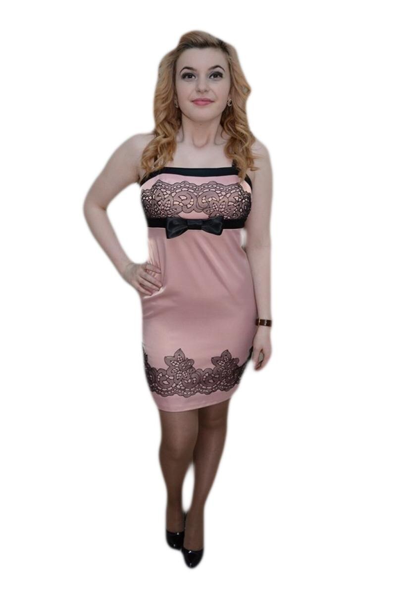 Rochie de gala din voal cu croiala usor evazata, D&J Exclusive, Plamaniu