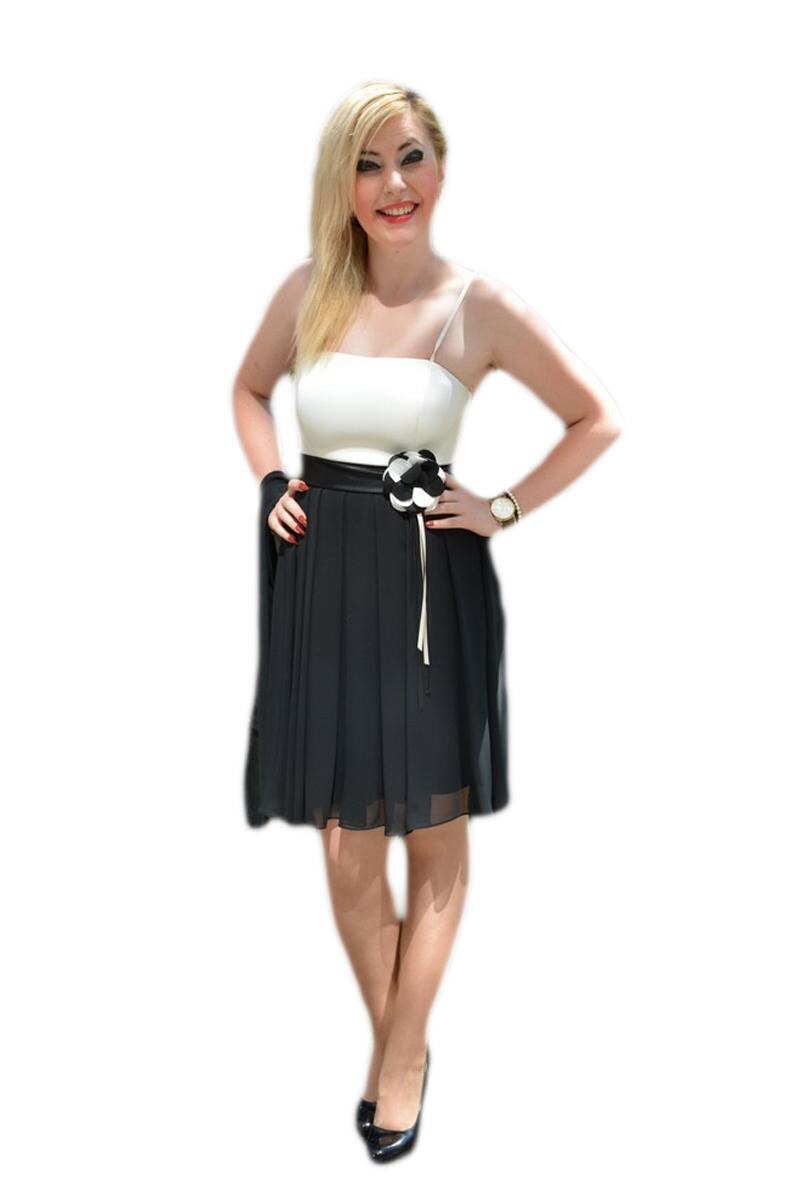 Rochie de seara lunga, feminina, paiete aurii,D&J Exclusive, Negru/Alb