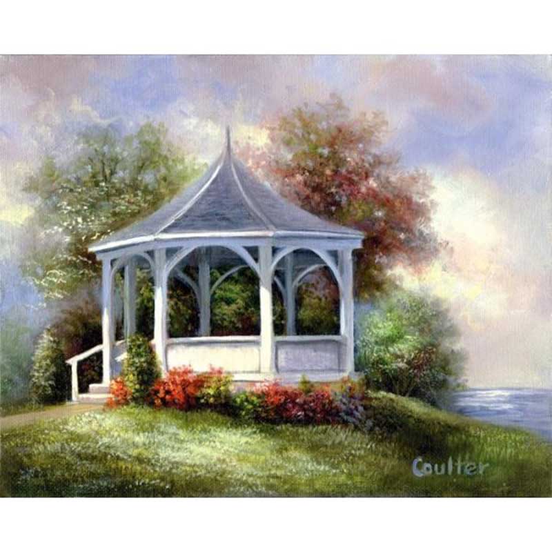 Set pictura panza pe sasiu, Royal Langnickel, Tablouri celebre, 07 – Lakeside Gazebo