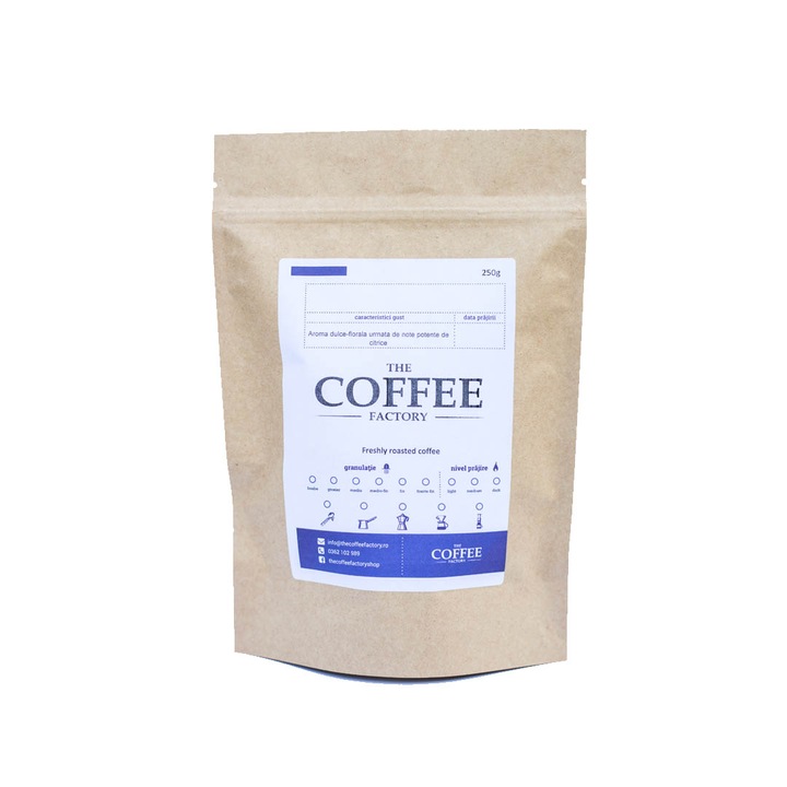 Cafea boabe, prajita la cerere, The Coffee Factory, Columbia Supremo, 100% Arabica, 250 g