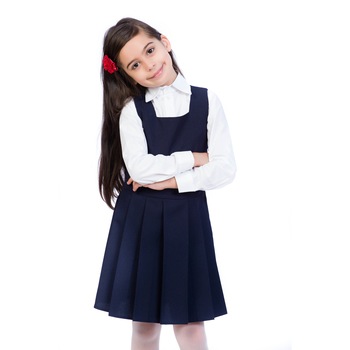 Sarafan BE YOU, bleumarin cu pliuri pentru scoala Sarafan BE YOU, bleumarin cu pliuri pentru scoala