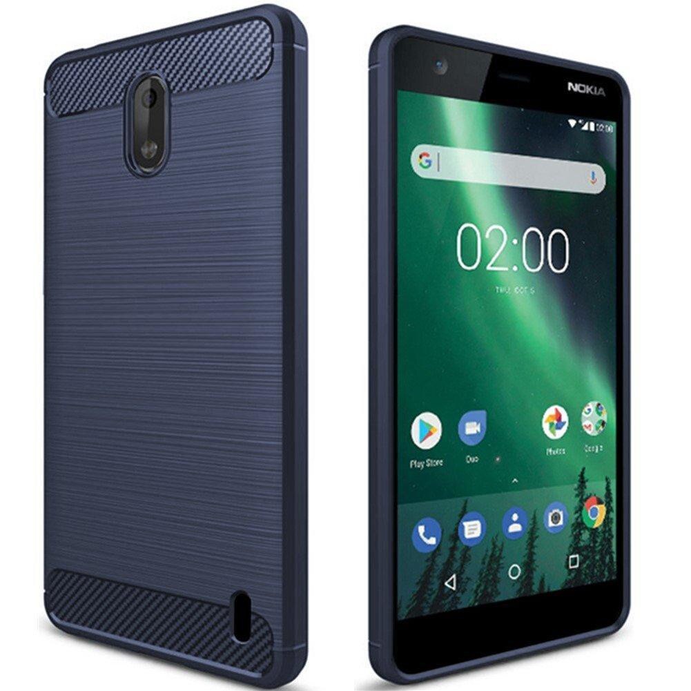 Husa Nokia 2 Tpu Carbon Fibre Brushed - albastru