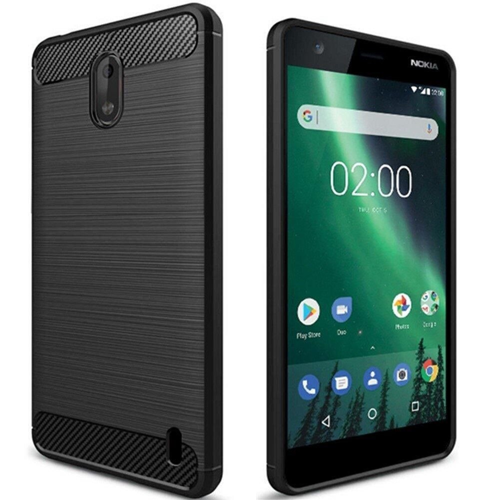 Husa Nokia 2 Tpu Carbon Fibre Brushed - negru