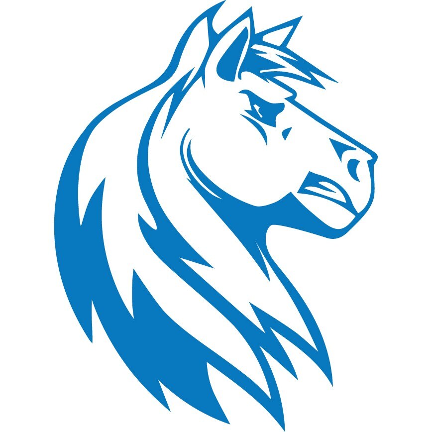 Sticker auto - Armasarul salbatic - Albastru - 15x20 cm