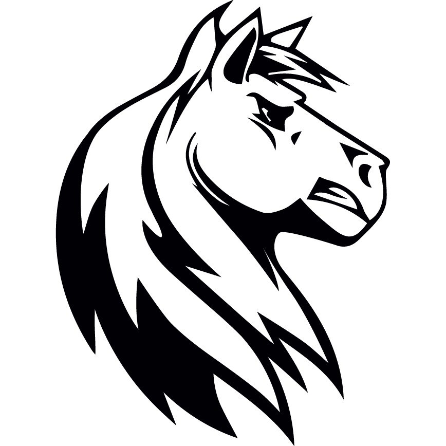 Sticker auto - Armasarul salbatic - Negru - 15x20 cm