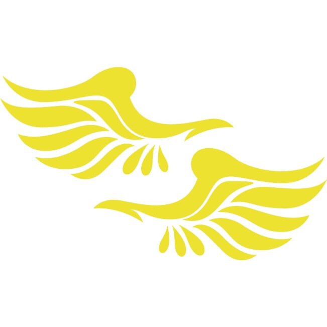 Sticker oglinzi retrovizoare - Aripi - Lemon - 2buc 16x8 cm