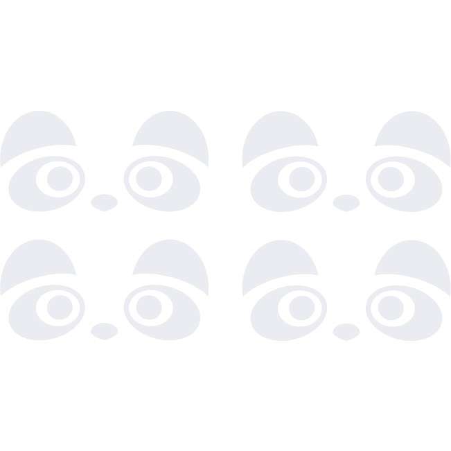 Sticker maner usa auto - Ursuleti panda - Alb polar - 4 buc 8x4 cm