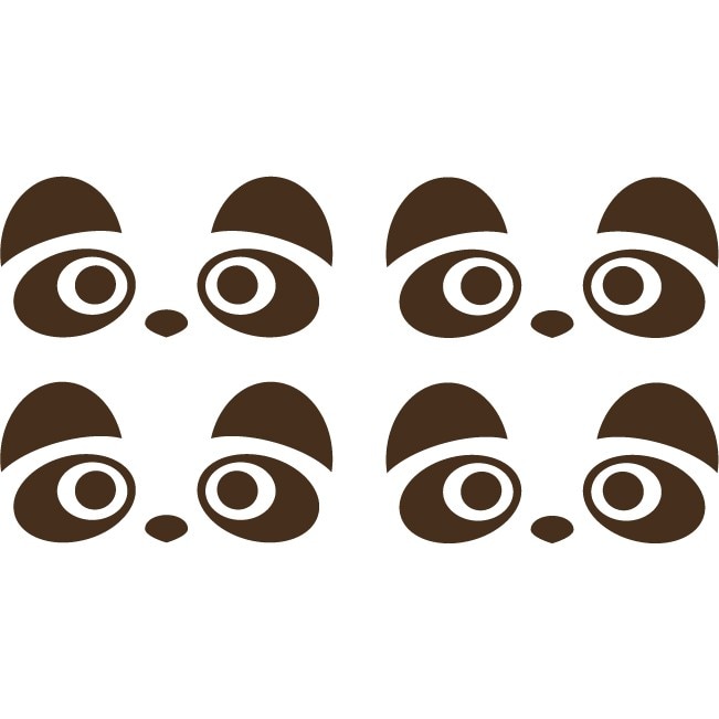 Sticker maner usa auto - Ursuleti panda - Choco - 4 buc 8x4 cm