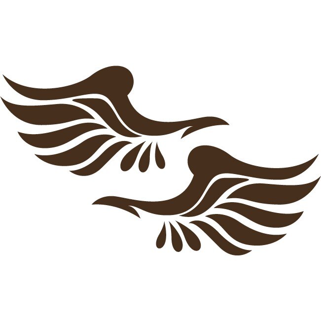 Sticker oglinzi retrovizoare - Aripi - Choco - 2buc 16x8 cm