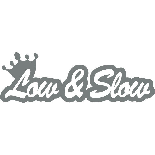 Sticker auto - Low & Slow - Gri Metal - 40x13 cm