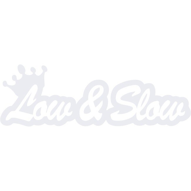 Sticker auto - Low & Slow - Alb polar - 40x13 cm