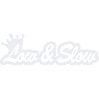 Sticker auto - Low & Slow - Alb polar - 40x13 cm Sticker auto - Low & Slow - Alb polar - 40x13 cm