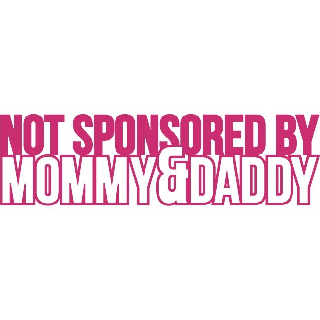 Sticker auto - Not sponsored - Magenta - 40x11 cm