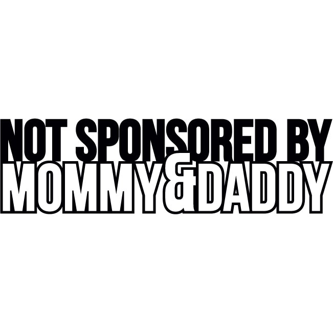 Sticker auto - Not sponsored - Negru - 40x11 cm