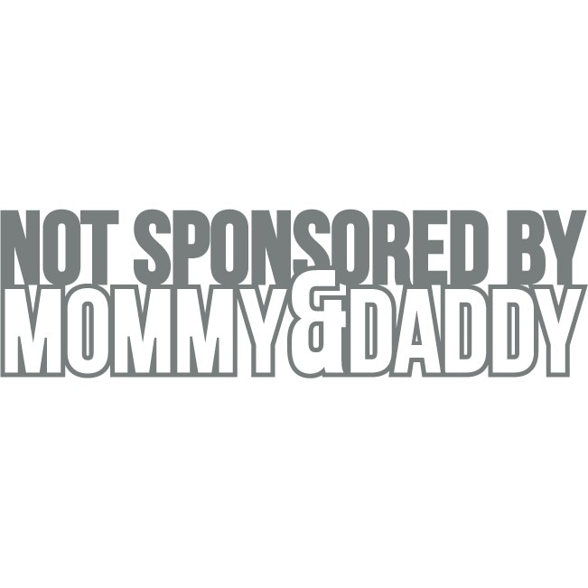 Sticker auto - Not sponsored - Gri Metal - 40x11 cm