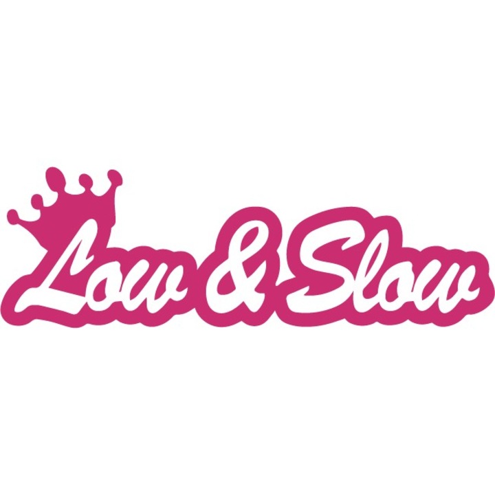 4Decor Autó matrica, Low & Slow, Magenta, 40x13 cm