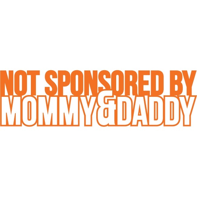 Sticker auto - Not sponsored - Portocaliu - 40x11 cm